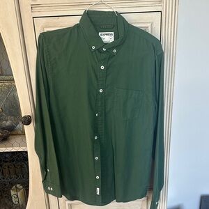 Express Men's Dark Green Casual Shirt